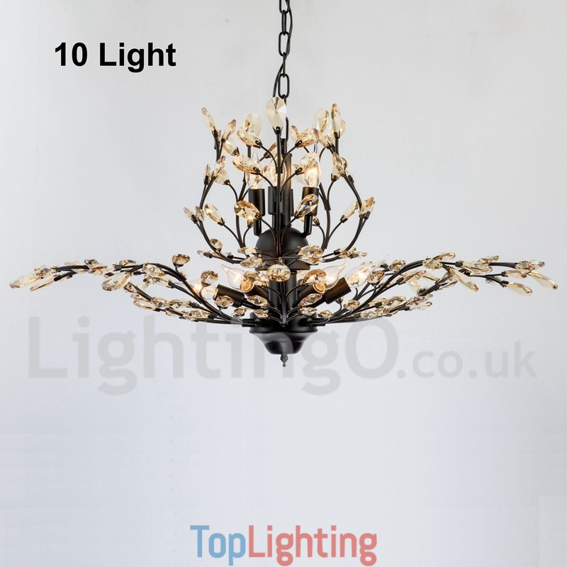 Crystal Iron Painting Chandelier with Crystal Modern Lighting Lamp