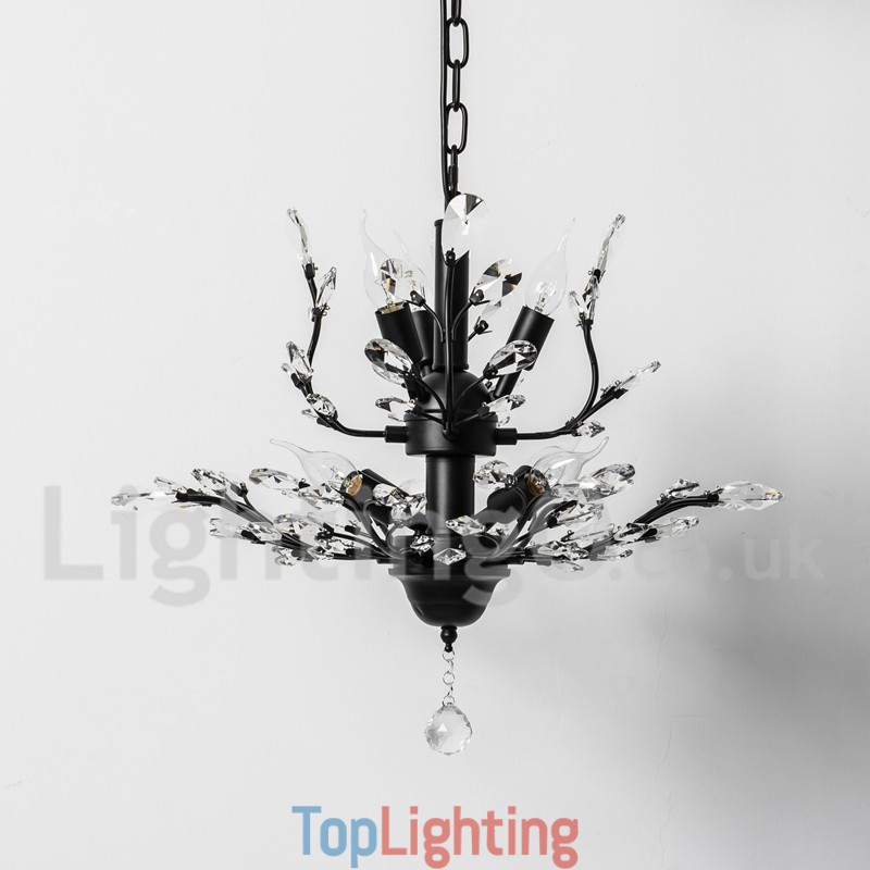 Crystal Iron Painting Chandelier with Crystal Modern Lighting Lamp