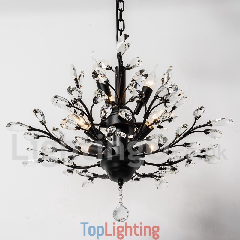 Crystal Iron Painting Chandelier with Crystal Modern Lighting Lamp