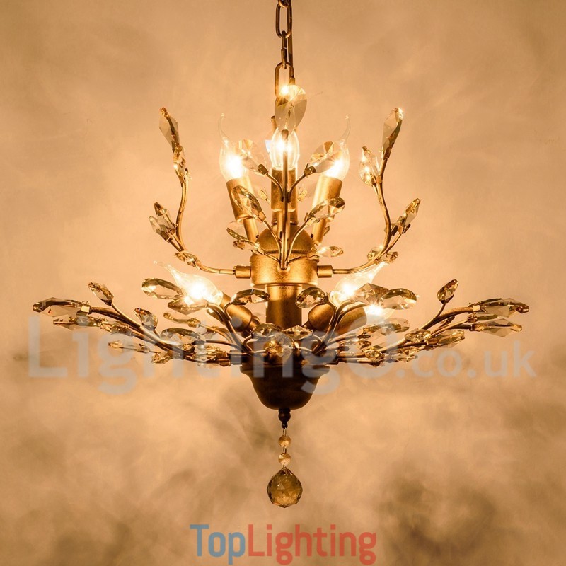 Crystal Iron Painting Chandelier with Crystal Modern Lighting Lamp