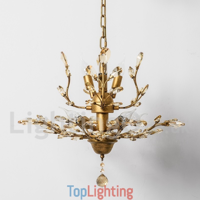 Crystal Iron Painting Chandelier with Crystal Modern Lighting Lamp