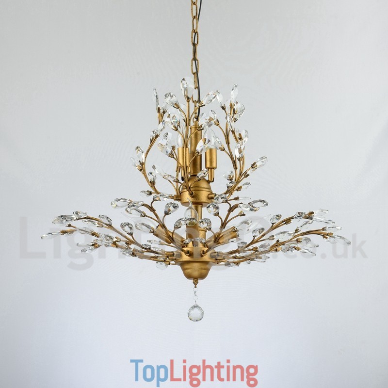 Crystal Iron Painting Chandelier with Crystal Modern Lighting Lamp