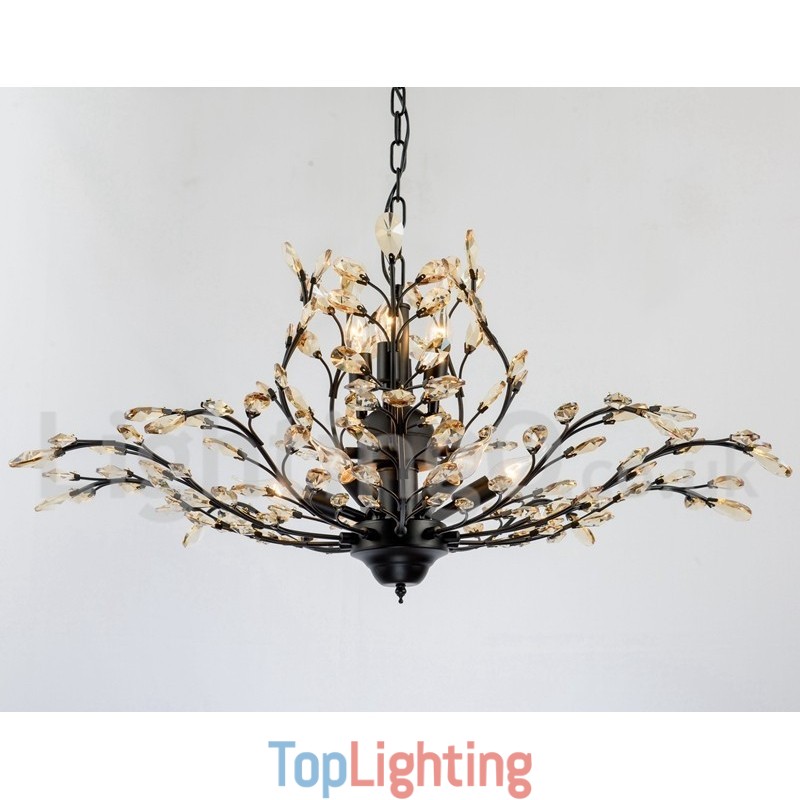 Crystal Iron Painting Chandelier with Crystal Modern Lighting Lamp