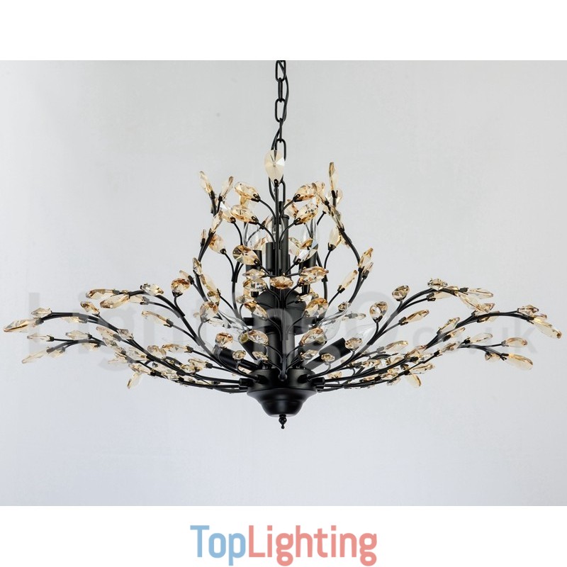Crystal Iron Painting Chandelier with Crystal Modern Lighting Lamp