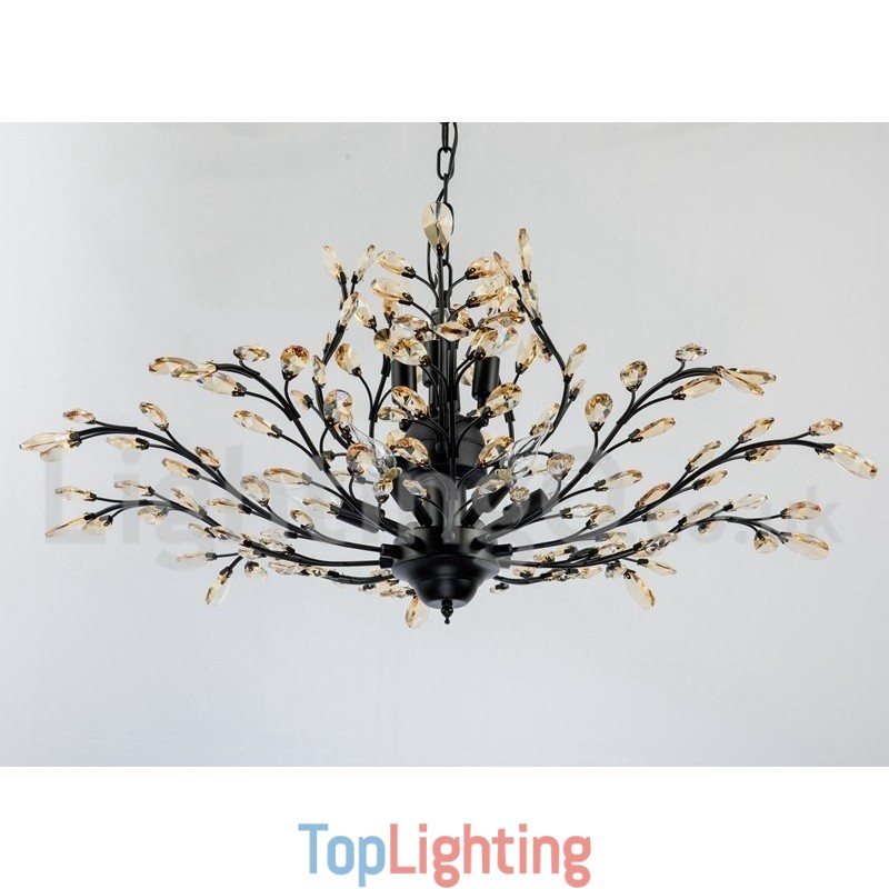 Crystal Iron Painting Chandelier with Crystal Modern Lighting Lamp