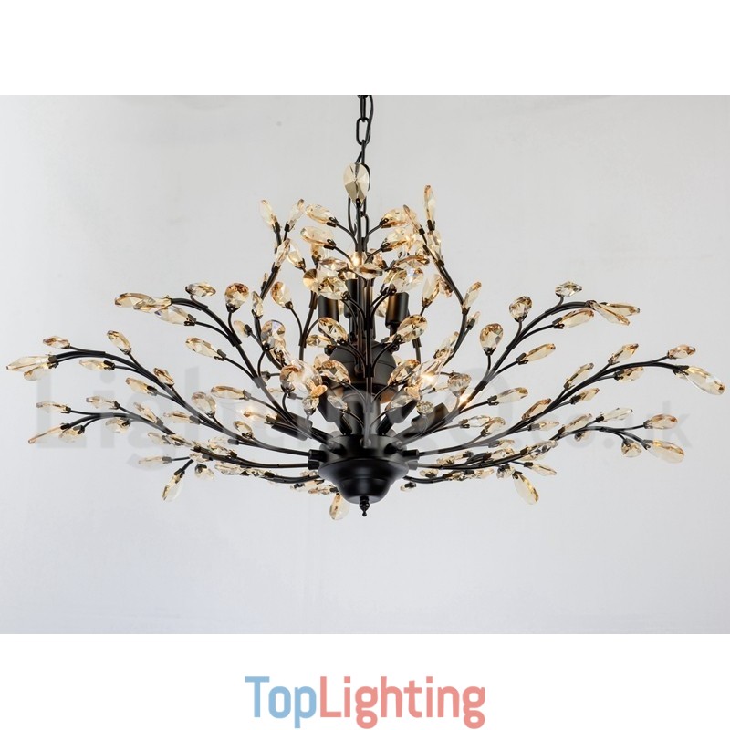 Crystal Iron Painting Chandelier with Crystal Modern Lighting Lamp