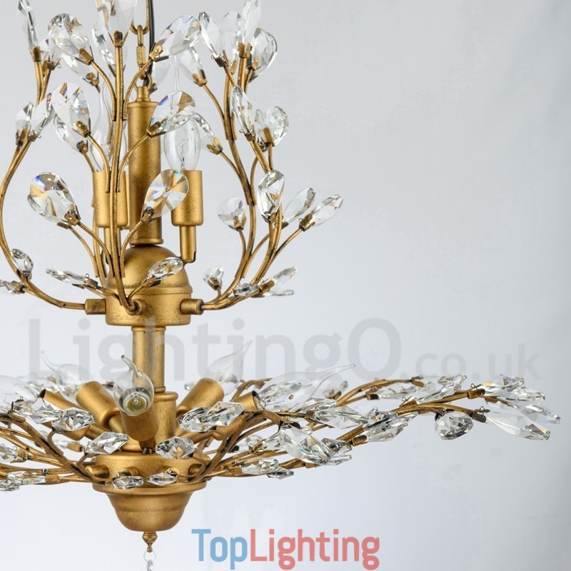 Crystal Iron Painting Chandelier with Crystal Modern Lighting Lamp