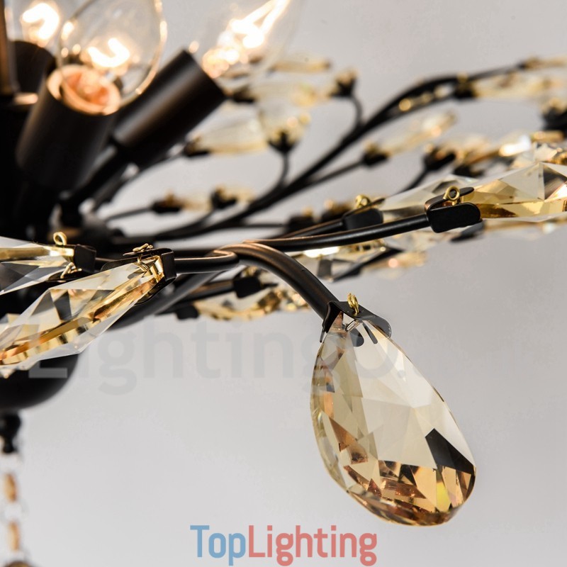 Crystal Iron Painting Chandelier with Crystal Modern Lighting Lamp