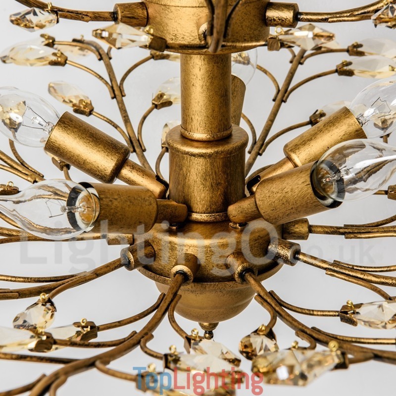 Crystal Iron Painting Chandelier with Crystal Modern Lighting Lamp