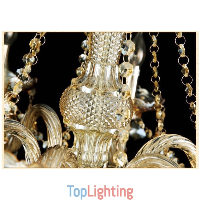 Extra Large 3 Tiers Retro Cognac Color K9 Crystal Modern Luxurious Chandelier