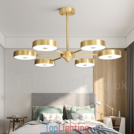 Pure Brass Rustic Lodge Rotatable Chandelier with Acrylic Shades Pure Brass Rustic Lodge Rotatable Chandelier with Acrylic Shades