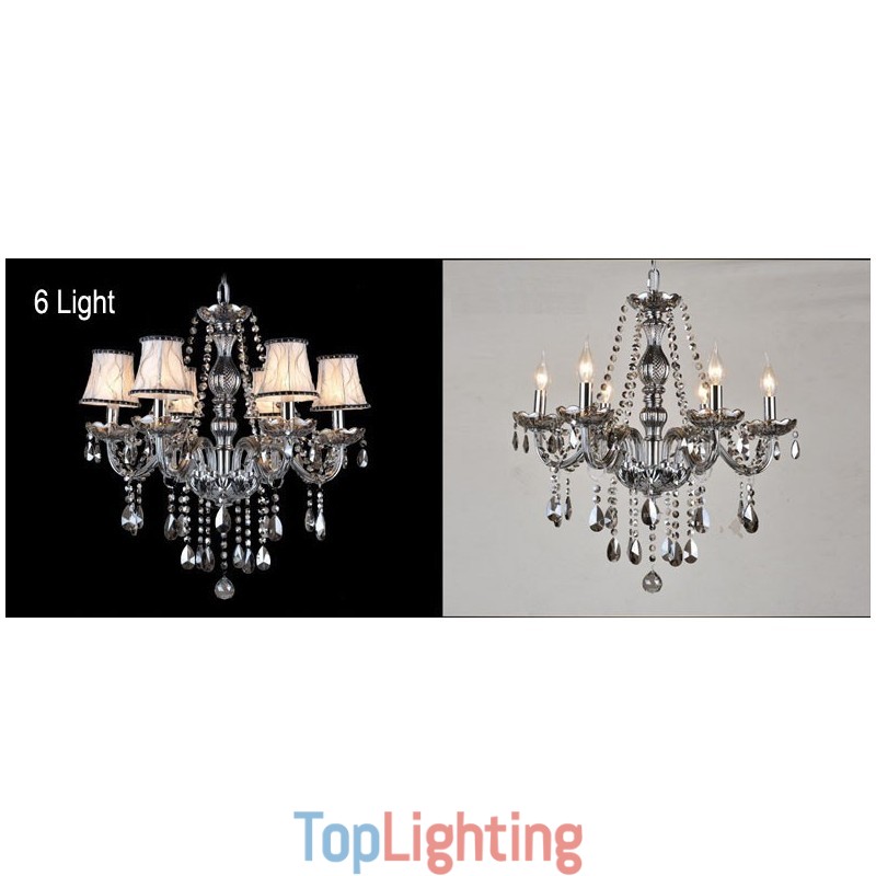 Grey Colour Candle Large K9 Crystal Chandelier with Shades