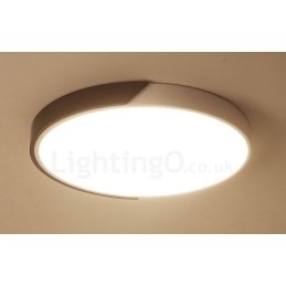 Retro Walnut Colour Wood Ultra Thin Round Dimmable Flush Mount Ceiling Lights with Acrylic Shade Also Can Be Used As Wall Light