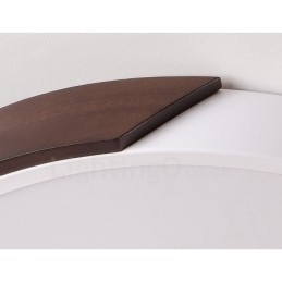 Retro Walnut Colour Wood Ultra Thin Round Dimmable Flush Mount Ceiling Lights with Acrylic Shade Also Can Be Used As Wall Light