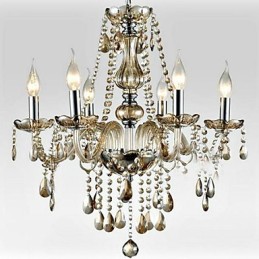 6 light The style of palace Glass Chandelier With Candle Bulb