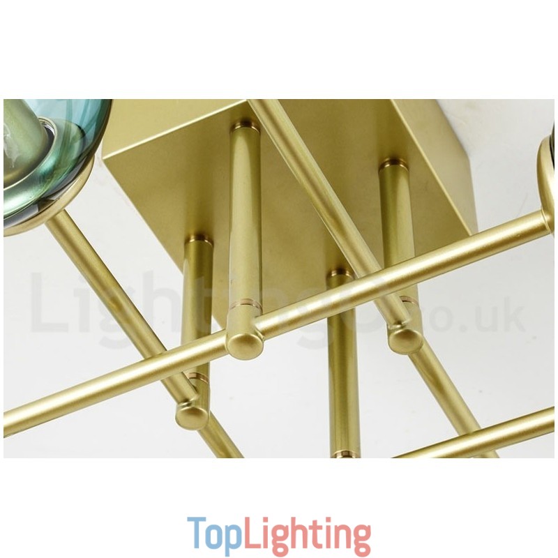 8 Light Rustic Lodge Stainless Steel Chandelier with Clear or Blue Glass Shades