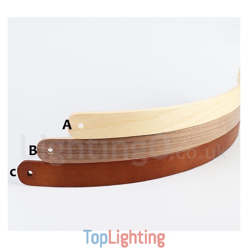 Multi Wood Colours Ring Modern Contemporary Pendant Light with Acrylic Shade