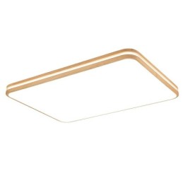 Dimmable Rectangle Wooden with Lens Modern Contemporary Nordic Style Flush Mount Wood Ceiling Light with Acrylic Shade and Remote Control Also Can Be Used As Wall Light