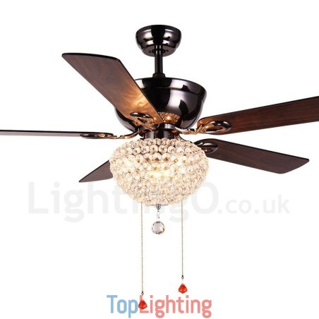132CM (52") American Style Wood Retro Remote Control Ceiling Fan Light with Crystal Shade Mute Pure Copper Motor 132CM (52") American Style Wood Retro Remote Control Ceiling Fan Light with Crystal Shade Mute Pure Copper Motor