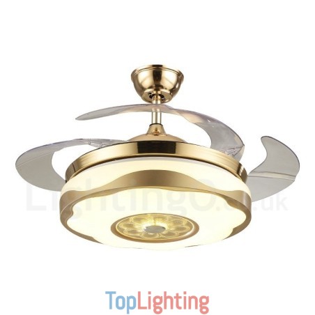 108CM (42") 91CM(36") Modern Contemporary Remote Control Gold Colour Ceiling Fan Light with Acrylic Shade Mute Pure Copper Motor 108CM (42") 91CM(36") Modern Contemporary Remote Control Gold Colour Ceiling Fan Light with Acrylic Shade Mute Pure Copper Motor