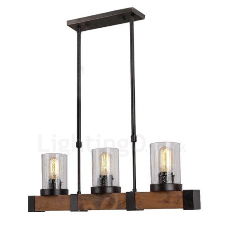 3 Light Vintage Wooden Chandelier Industrial Wind Loft Wood Linear Pendant Lighting 3 Light Vintage Wooden Chandelier Industrial Wind Loft Wood Linear Pendant Lighting