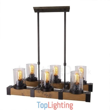 6 Light Vintage Wooden Chandelier Industrial Wind Loft Wood Linear Pendant Lighting 6 Light Vintage Wooden Chandelier Industrial Wind Loft Wood Linear Pendant Lighting