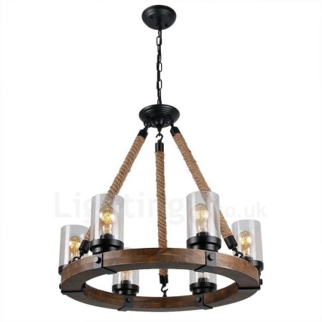 6 Light Ring Vintage Wooden Chandelier Industrial Wind Loft Wood Linear Pendant Lighting 6 Light Ring Vintage Wooden Chandelier Industrial Wind Loft Wood Linear Pendant Lighting