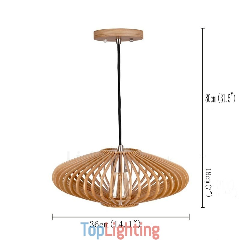 1 Light Lantern Vintage Wooden Chandelier Industrial Wind Loft Wood Linear Pendant Lighting