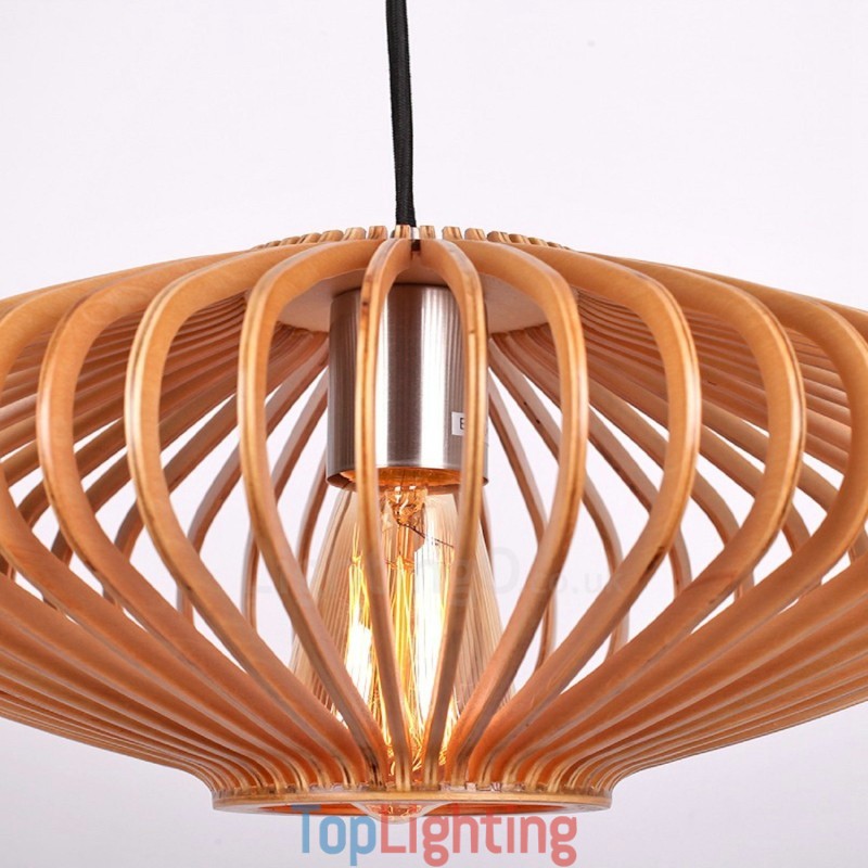 1 Light Lantern Vintage Wooden Chandelier Industrial Wind Loft Wood Linear Pendant Lighting