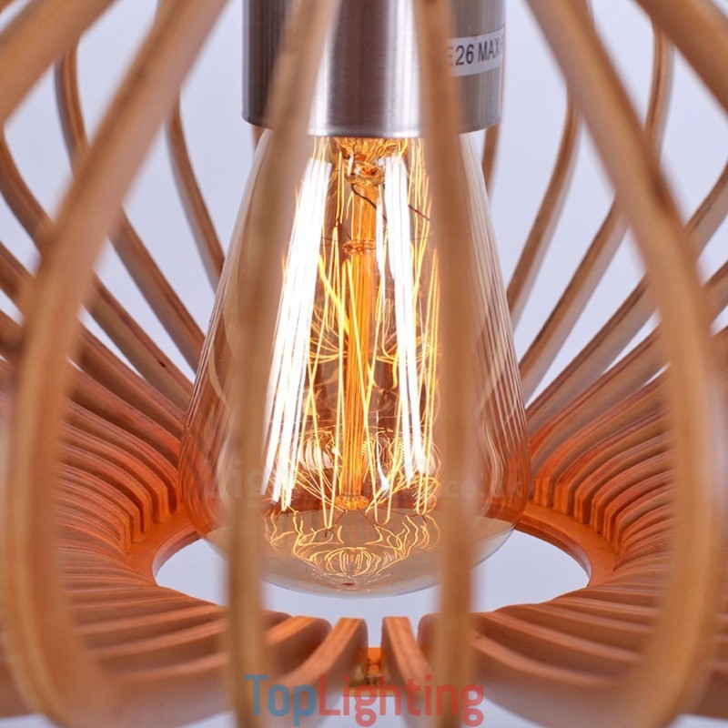 1 Light Lantern Vintage Wooden Chandelier Industrial Wind Loft Wood Linear Pendant Lighting