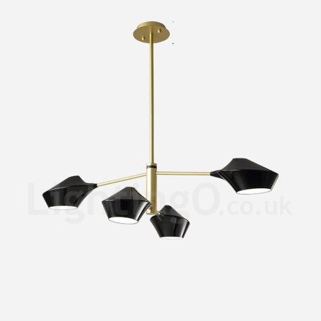 Two Tiers Linear Retro Chandelier 4 Light with Acrylic Shades Outdoors Garage Two Tiers Linear Retro Chandelier 4 Light with Acrylic Shades Outdoors Garage