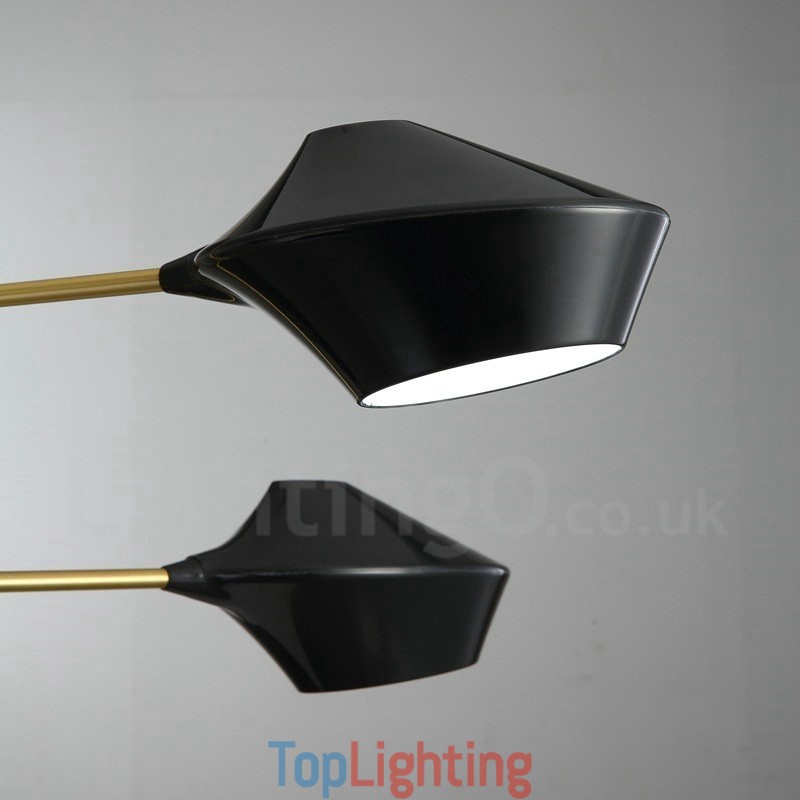 2 Tiers Multi Colours Linear Retro Chandelier 6 Light with Acrylic Shades Outdoors Garage