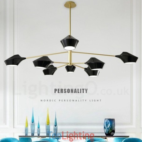 Two Tiers Multi Colours Linear Retro Chandelier 8 Light with Acrylic Shades Outdoors Garage Two Tiers Multi Colours Linear Retro Chandelier 8 Light with Acrylic Shades Outdoors Garage