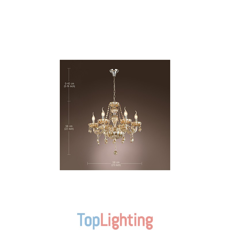 Traditional Classic Crystal Electroplated Glass Chandelier