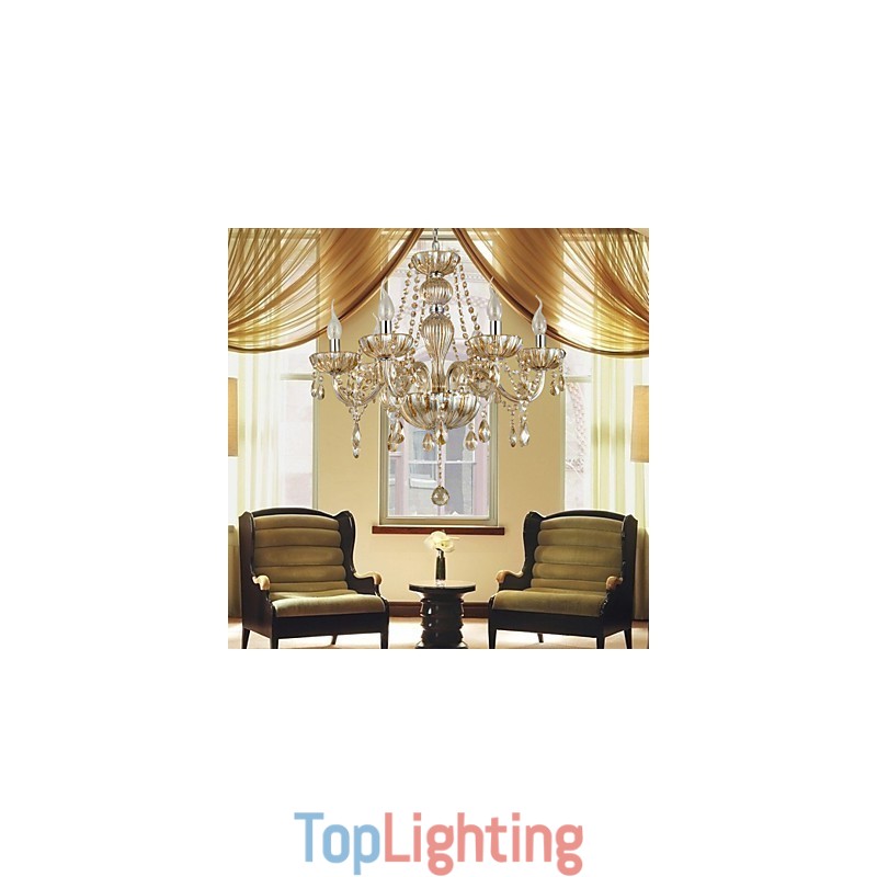 Traditional Classic Crystal Electroplated Glass Chandelier