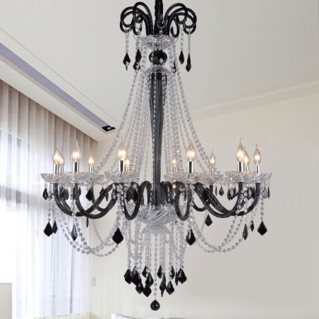 Black Crystal Candle Chandelier Black Crystal Candle Chandelier