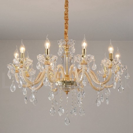 Gold Chandelier with Clear Crystal Candle Chandelier Gold Chandelier with Clear Crystal Candle Chandelier