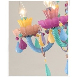 Macaron 18 (12+6) Light Chandelier with Multi Colours Crystal Candle Mini Style for Kid's Children