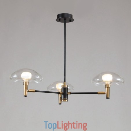 3 Light Mini Style Uplight Electroplated Painted Finish Chandelier with Glass Shades 3 Light Mini Style Uplight Electroplated Painted Finish Chandelier with Glass Shades