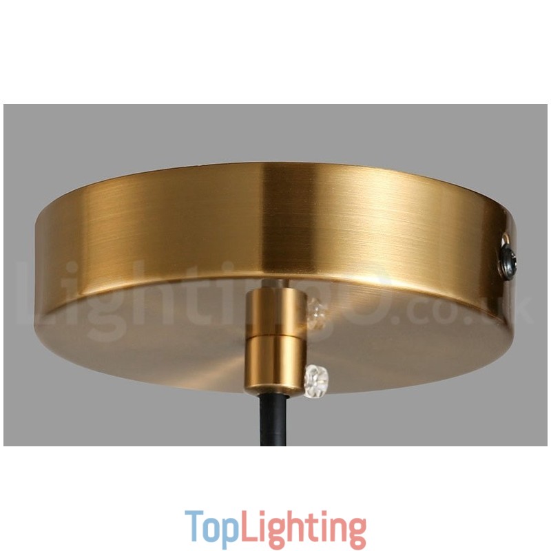 1 Light Industrial Style Gold Mini Style Electroplated Painted Finish Pendant Light with Glass Shade