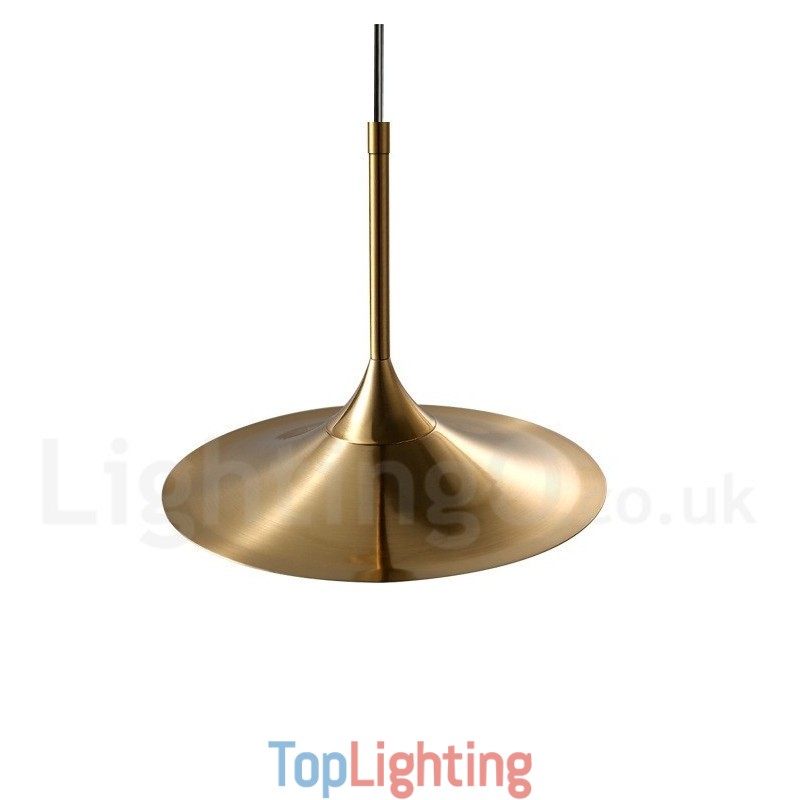 1 Light Industrial Style Gold Mini Style Electroplated Painted Finish Pendant Light with Glass Shade