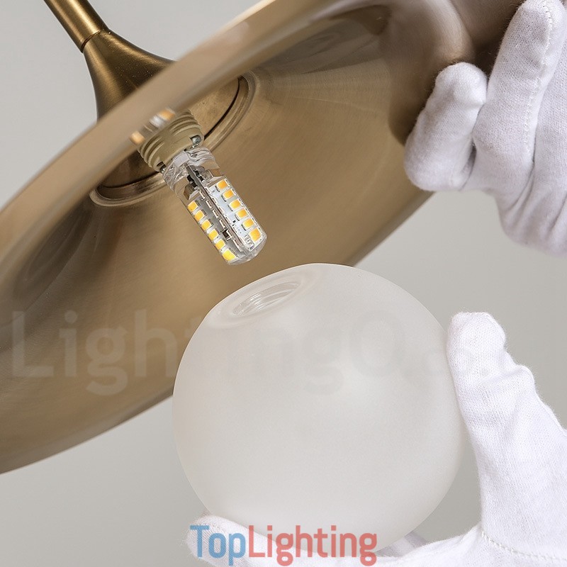1 Light Industrial Style Gold Mini Style Electroplated Painted Finish Pendant Light with Glass Shade