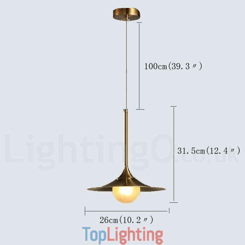 1 Light Industrial Style Gold Mini Style Electroplated Painted Finish Pendant Light with Glass Shade