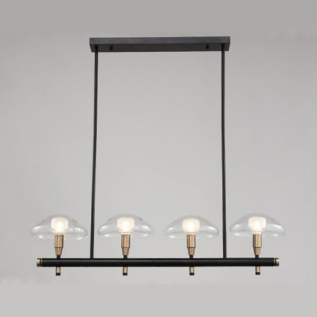 4 Light Linear Uplight Electroplated Painted Finish Chandelier with Glass Shades 4 Light Linear Uplight Electroplated Painted Finish Chandelier with Glass Shades