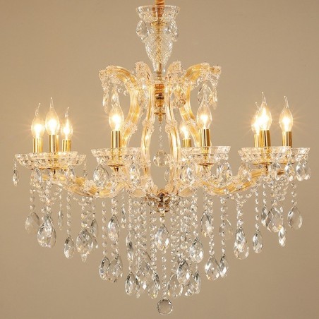 10 Light Gold Crystal Candle Chandelier 10 Light Gold Crystal Candle Chandelier