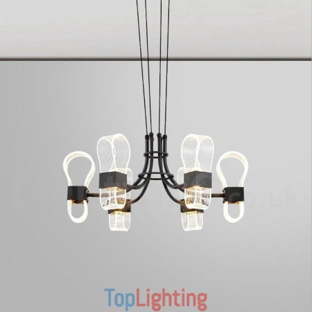 6 Light Nordic Post Modern Design Chandelier with Acrylic Shades 6 Light Nordic Post Modern Design Chandelier with Acrylic Shades