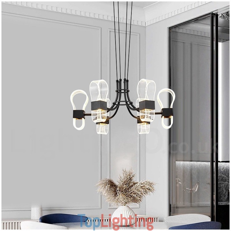 6 Light Nordic Post Modern Design Chandelier with Acrylic Shades