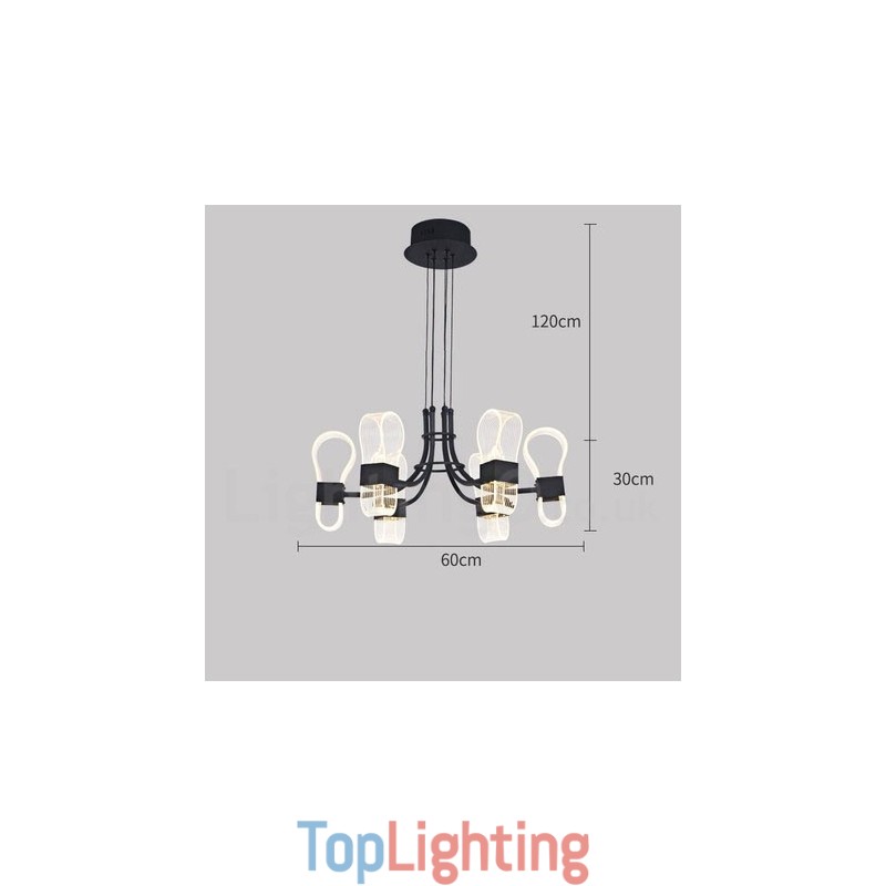 6 Light Nordic Post Modern Design Chandelier with Acrylic Shades