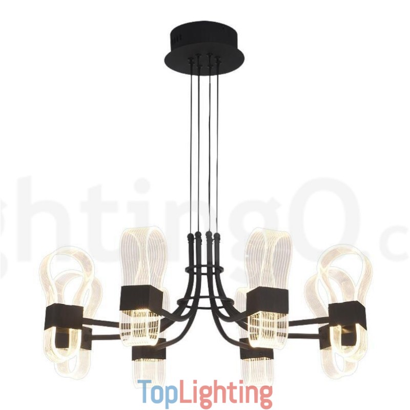 8 Light Nordic Post Modern 2021 Design Chandelier with Acrylic Shades