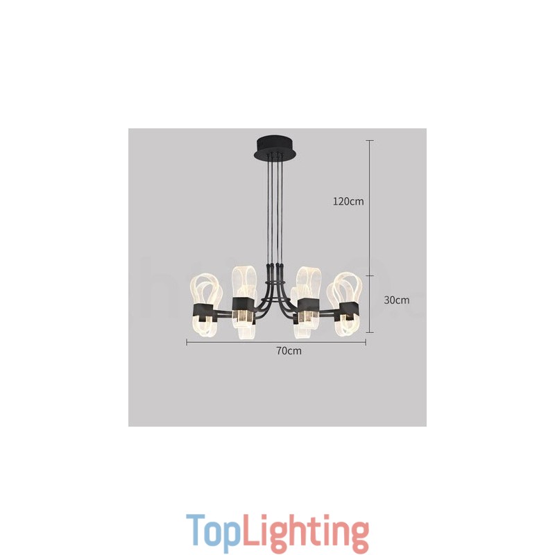 8 Light Nordic Post Modern 2021 Design Chandelier with Acrylic Shades